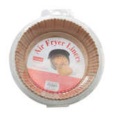 R.Air Fryer Liners(16CM,100PCS) in packaging, featuring food-grade liners for easy air frying.